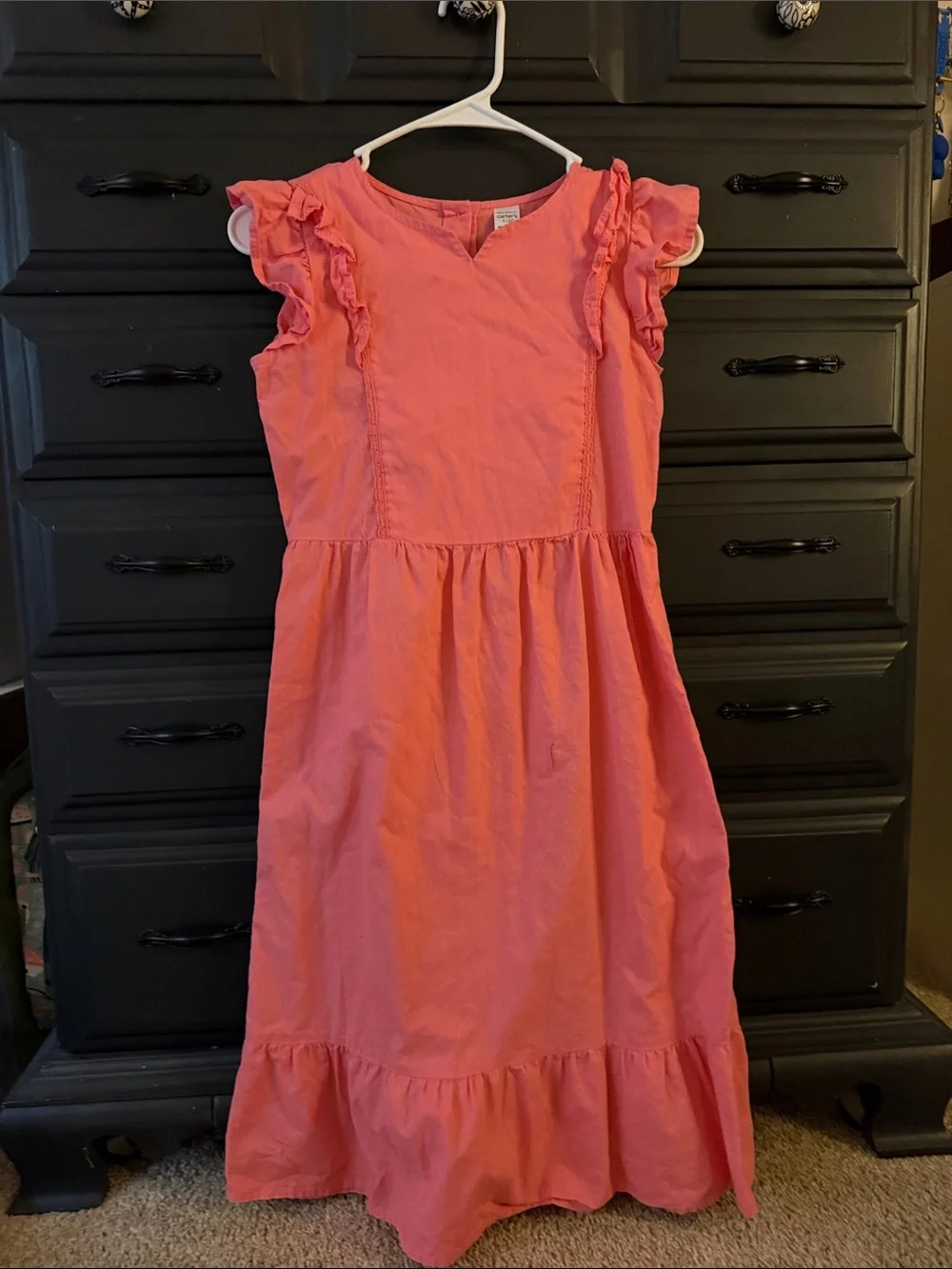 Carter's Coral Pink Ruffle Sleeve Dress